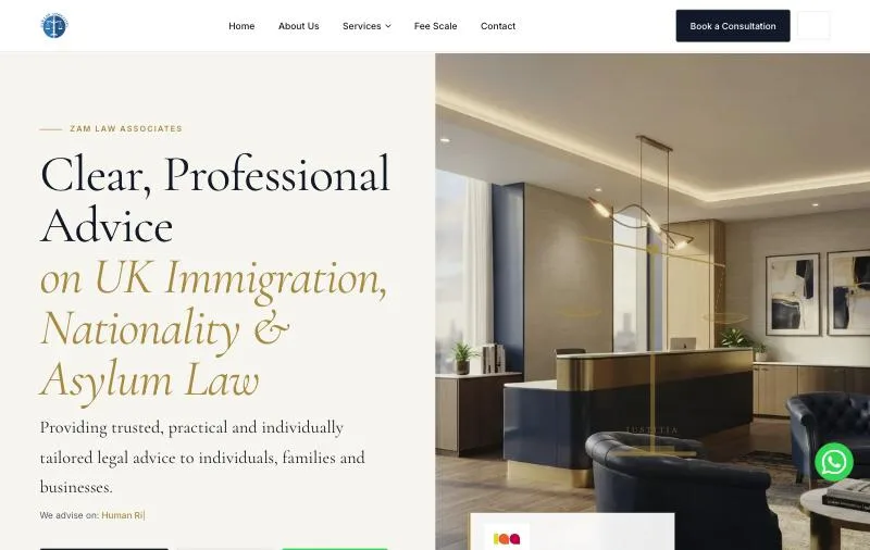 Zam Legal Associates — Legal — UK immigration project by Cortexley